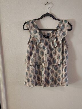 Love Tree Cream and Teal Ruffle Sleeveless Camisole 997